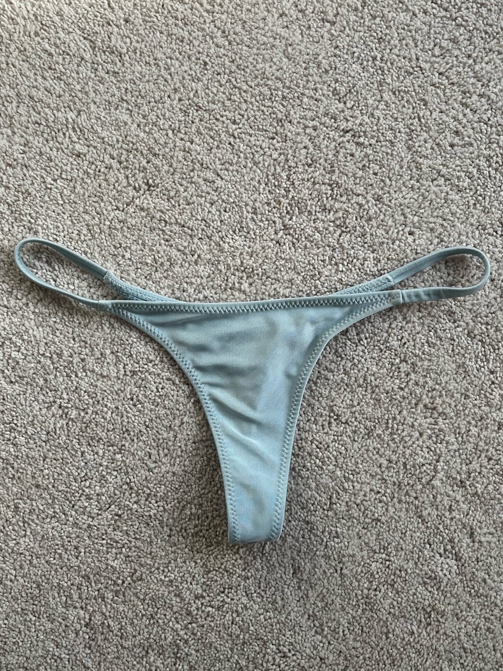 White Fox Women's Light Blue Thong Bikini Bottom